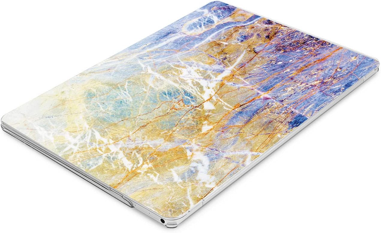 Hard Case Compatible for MacBook Pro 16 14 M3 M2 2023 M1 Pro 13 2022 Air 13 2021 Retina 2020 Mac 11 12 Colorful Marble Blue Glam Print Texture Protective Cover Laptop Elegant Design Yellow
