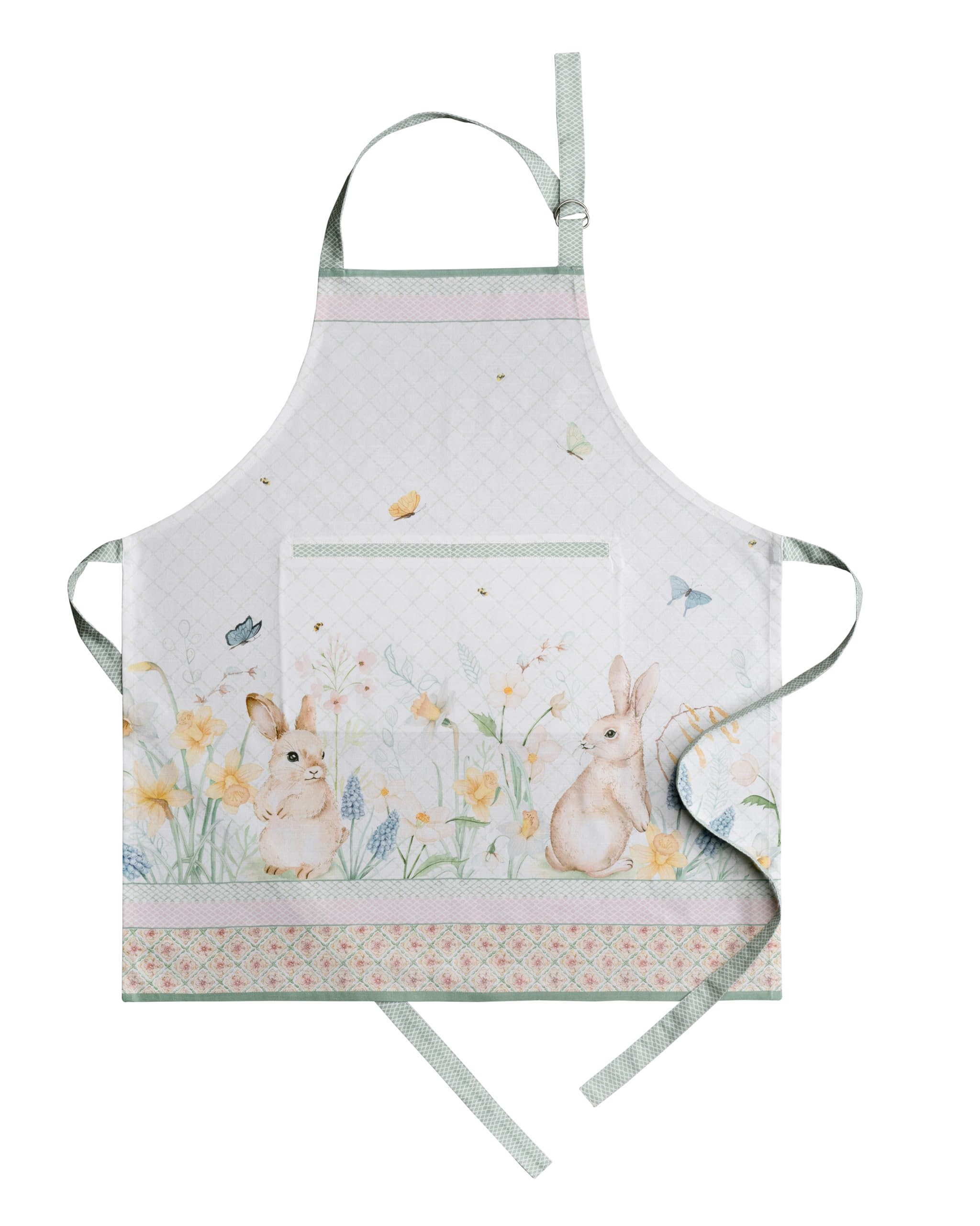 Maison d' Hermine Schürze, 100% Baumwolle, 1 Stück, verstellbarer Nackenriemen, Schürze mit Mitteltasche und langen Bändern für Damen, Herren, Koch