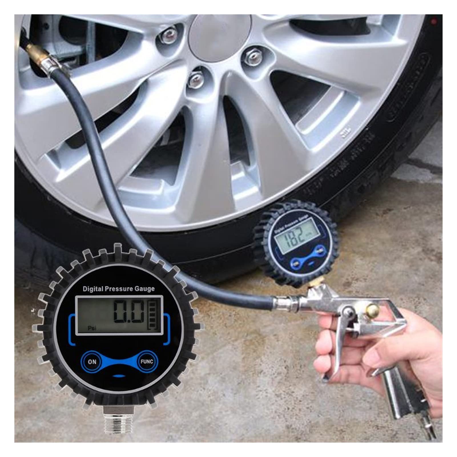 AGAATI Medidor de presión de neumáticos Digital, medidor de PSI de Aire, Monitor de presión de neumáticos de Motocicleta y Coche