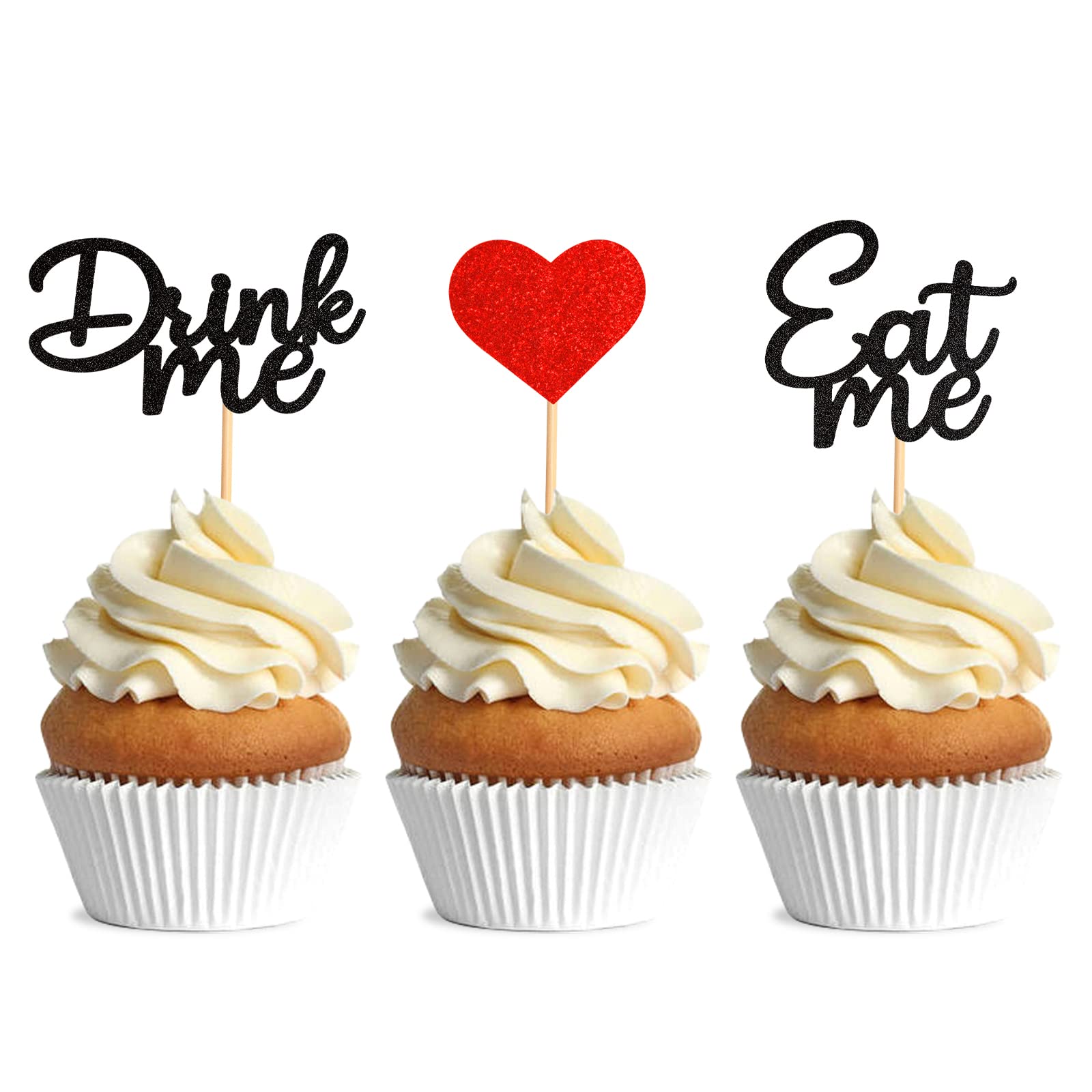 Buy Keaziu 24 Pack Eat me Cupcake Toppers Drink me Cupcake Picks Alice