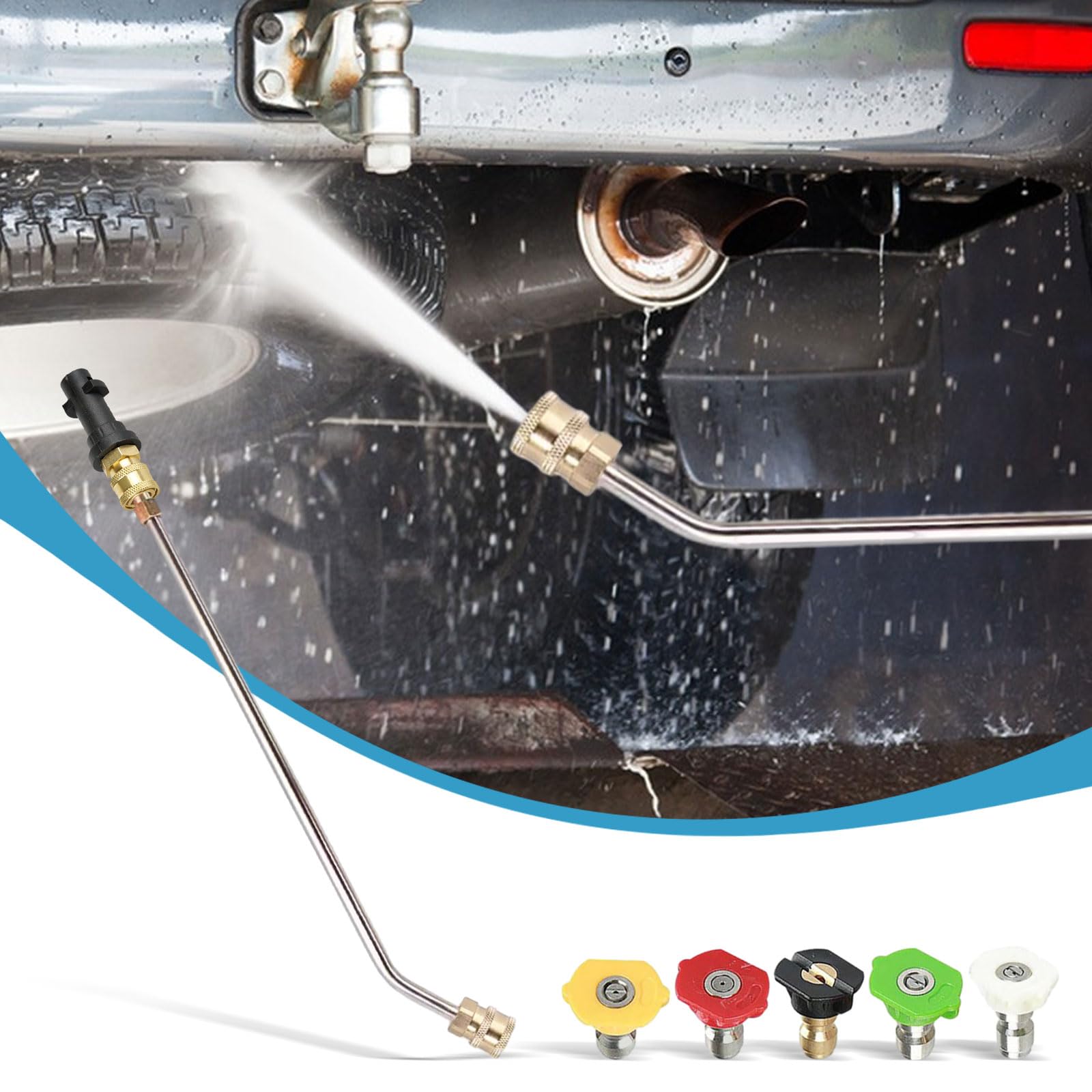 Varita de extensión para lavadora a presión, lanza de pulverización en ángulo de 90 grados/30 grados para Karcher K2 K3 K4 K5 K6 K7, con 5 boquillas de pulverización (30 grados)