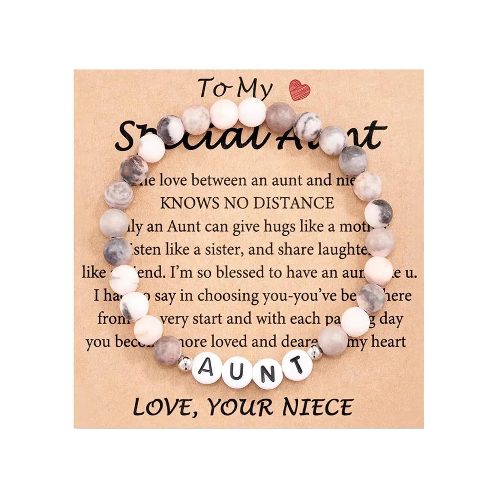 72oreto My Mom Bracelet from Daughter Natural Stone Bracelet Pink Beaded Bracelet Letter Beaded Bracelet Appreciation Gifts Birthday for Mom/Grandma/Aunt/Mama
