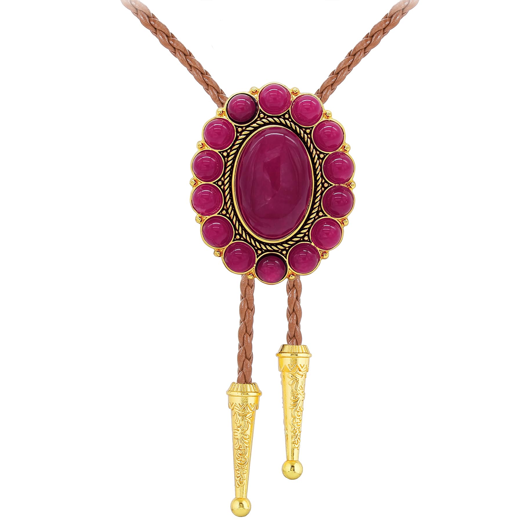 GelConnie Bolo Tie for Men Women Western Cowboy Turquoise Leather Necktie