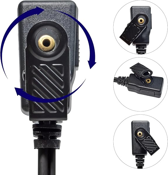 HYSHIKRA Walkie Talkie Earpiece with mic, 2 Pin Headset with PTT, Compatible with Kenwood eSnic Retevis Baofeng UV-5R Radio Ear Piece for Security Bodyguard (Transparent tube with earplugs, 1 Pack) - 4