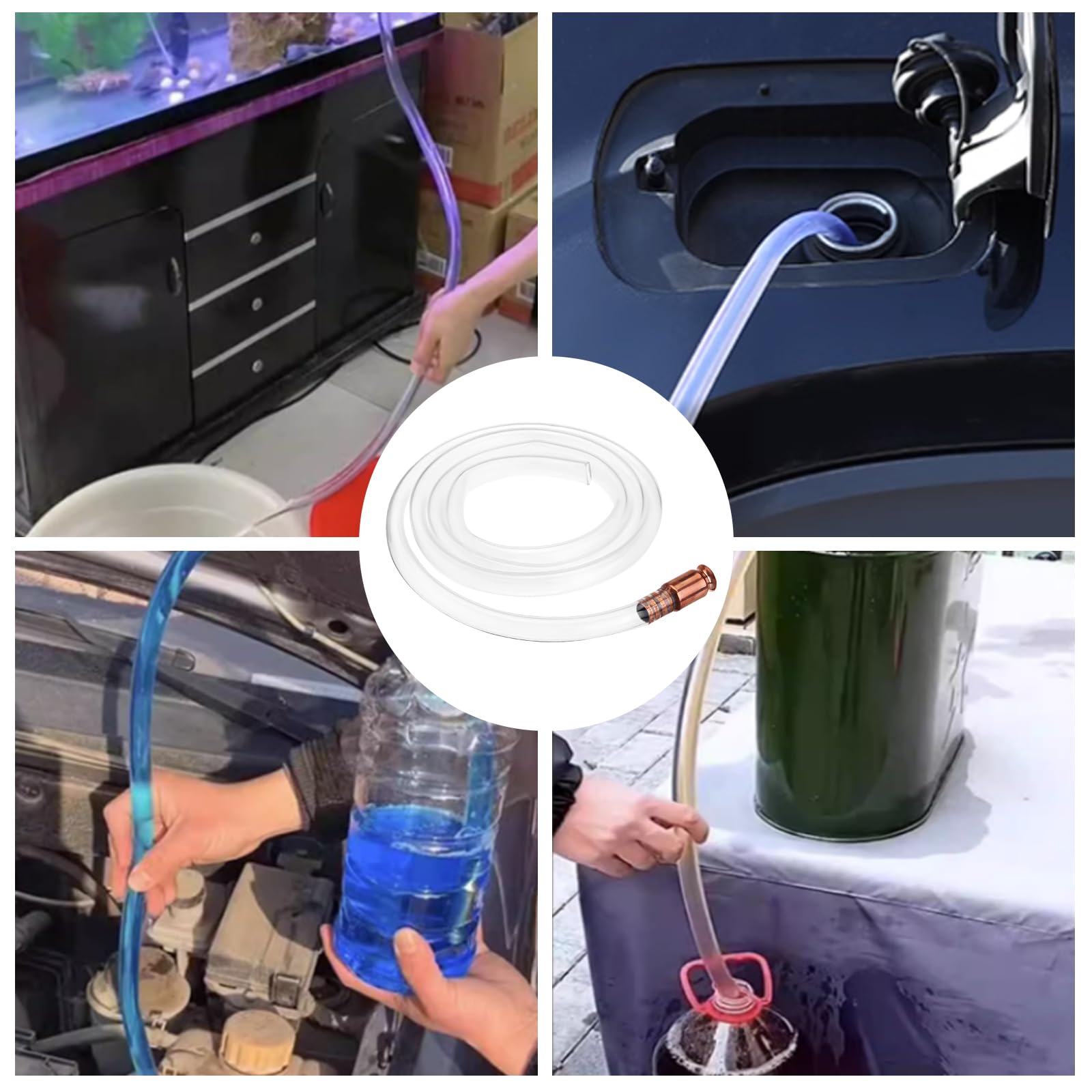CONNECTION Tubo per pompa, 2,5 m, autoadhesivo, per sifone, carburante, pompa a mano, trasferimento olio, acqua