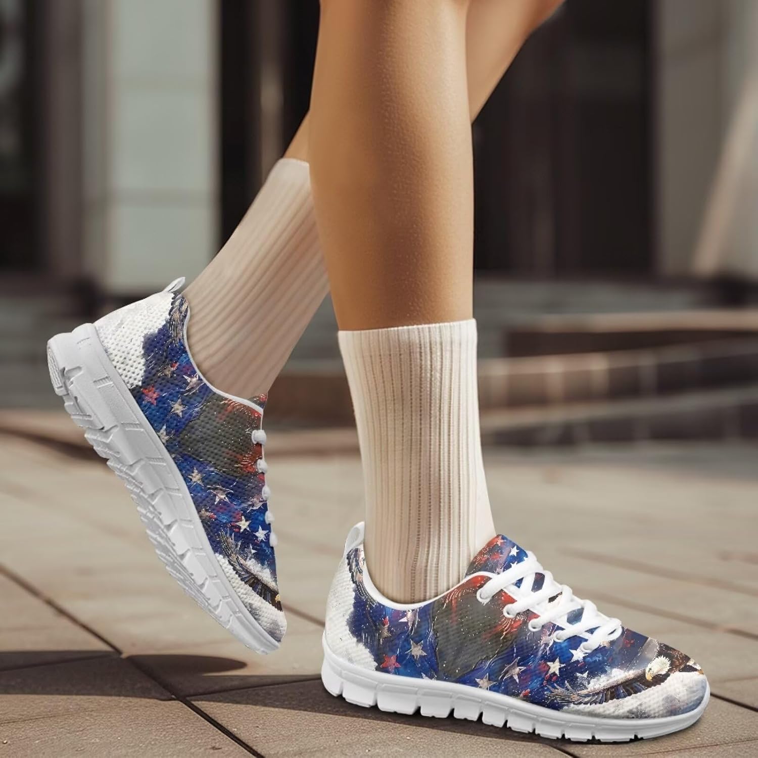 POLERO Lightweight Sneakers Shoes for Women Casual Breathable Mesh Running Training Shoes Ladies Simple Colorful Pandas