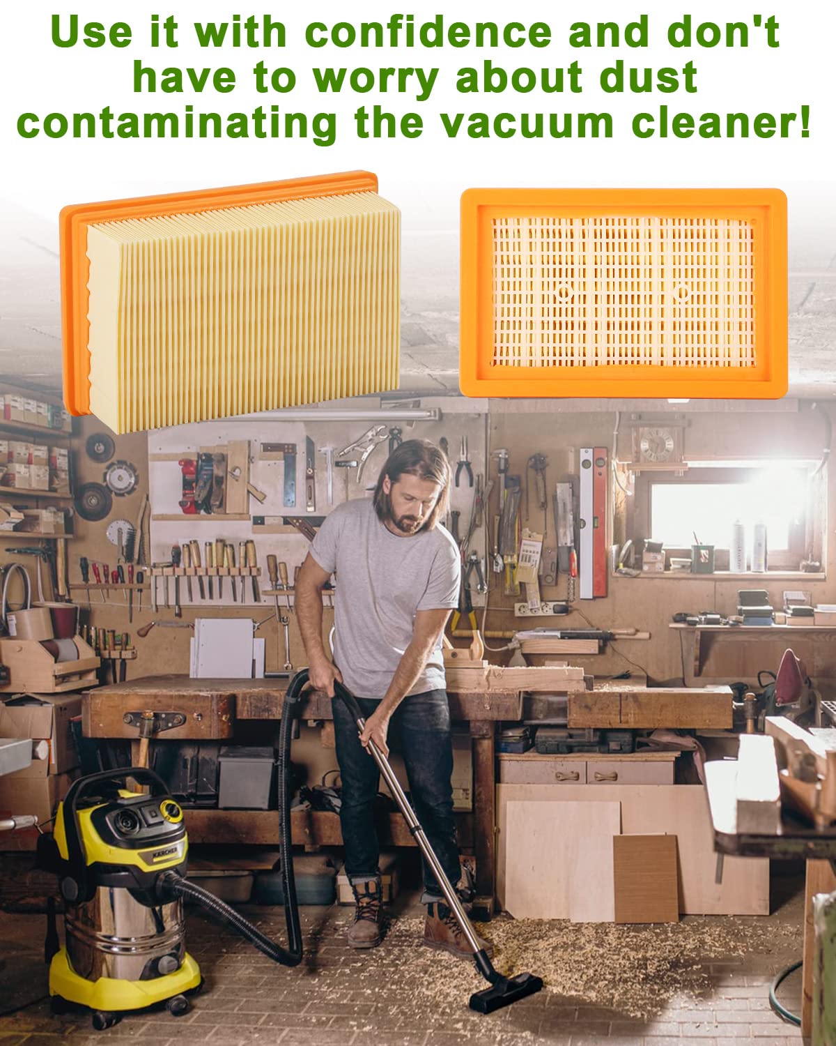 Filtro Ricambio Aspirapolvere Kärcher Set Da 3 - Per WD4, WD5, WD6, MV4, MV5, MV6 - Foto 6