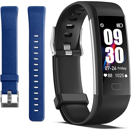 ENGERWALL Fitness Tracker with Step Counter/Calories/Stopwatch, Activity Tracker with Heart Rate Monitor, IP68, Health Tracker with Sleep Tracker, Smartwatch, Pedometer Watch for Women Men Kids