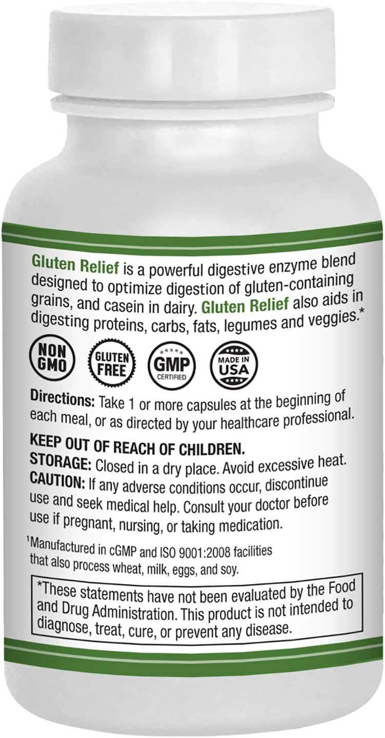 Buy Gluten Relief Plus 90 Vegetarian Capsules Gluten Digestion