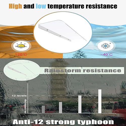 Miniatura 3 de Toldo transparente para ventana, cubierta de policarbonato de 0.138in, toldo de entrada, toldo arqueado, hoja de protección UV contra la lluvia,