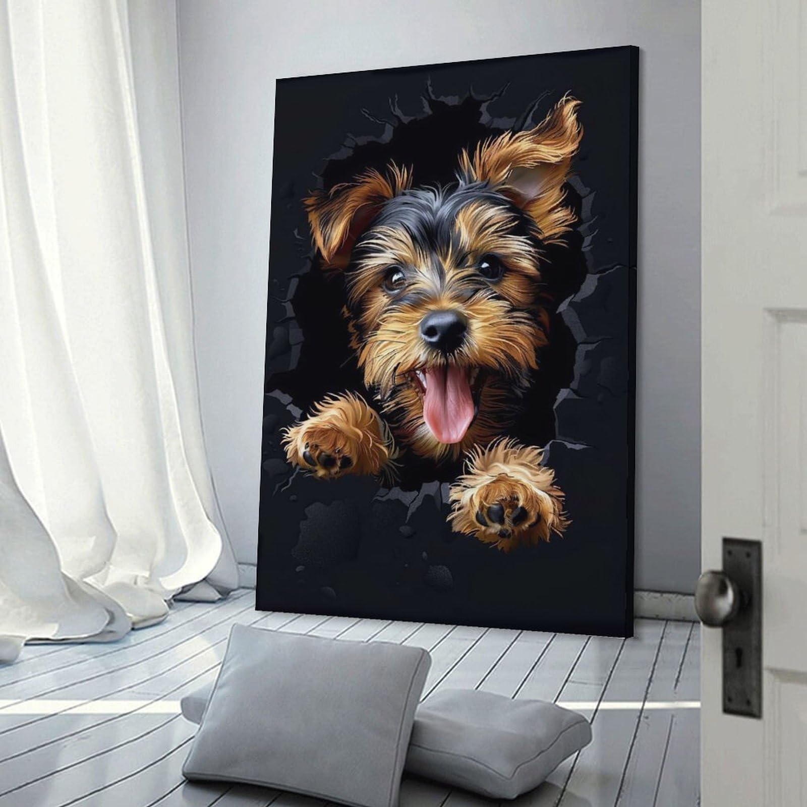Junmoney Welsh Terrier Dog Hanging Wall Art, 24x36inch(60x90cm), for Living Room, Bedroom, Office Or Hallway, Decorative Artwork with Broad Appeal