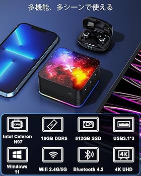 Amazon.co.jp: ミニPC celeron N97（最大3.6GHz）mini PC 16GB LPDDR5