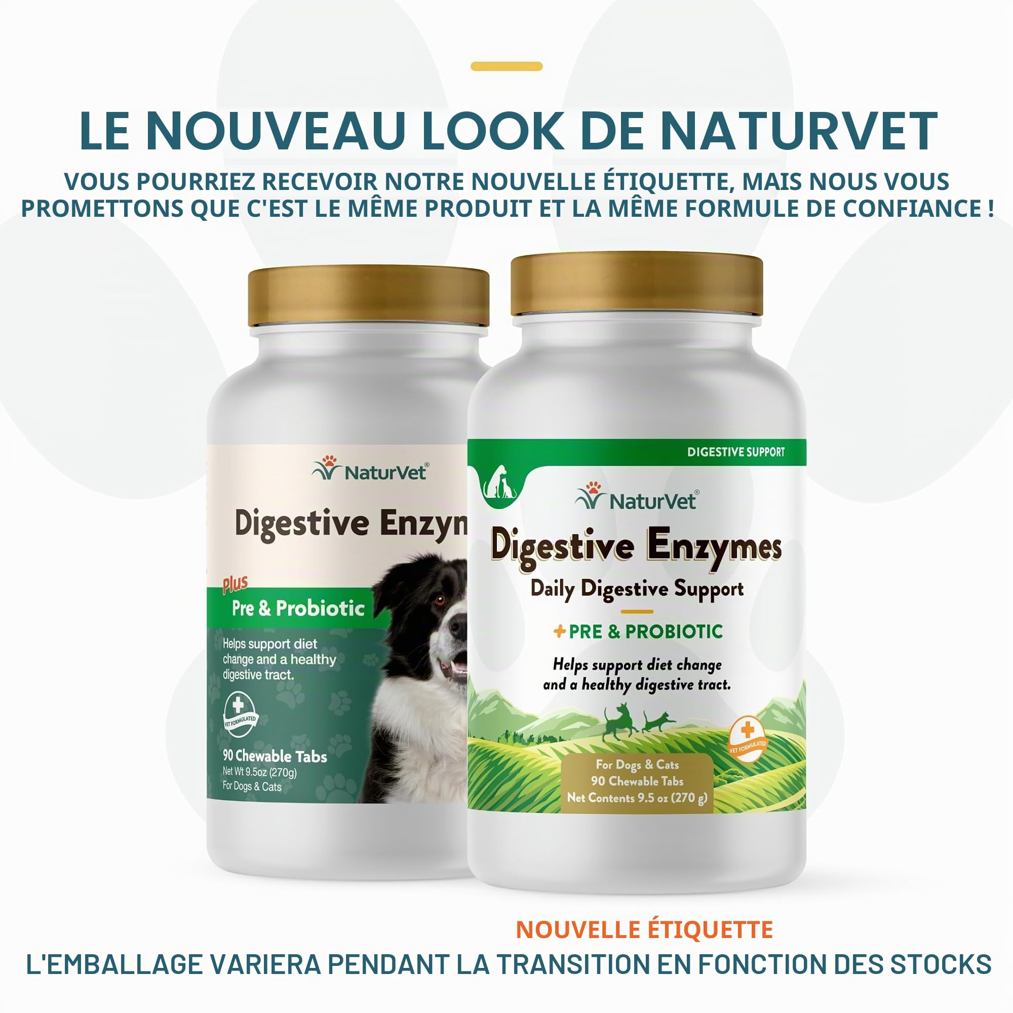 NaturVet Digestive Enzymes Plus Probiotiques Complément Alimentaire pour Chiens, à mâcher Doux, fabriqué aux États-Unis avec des ingrédients d'origine Mondiale 90 pièces