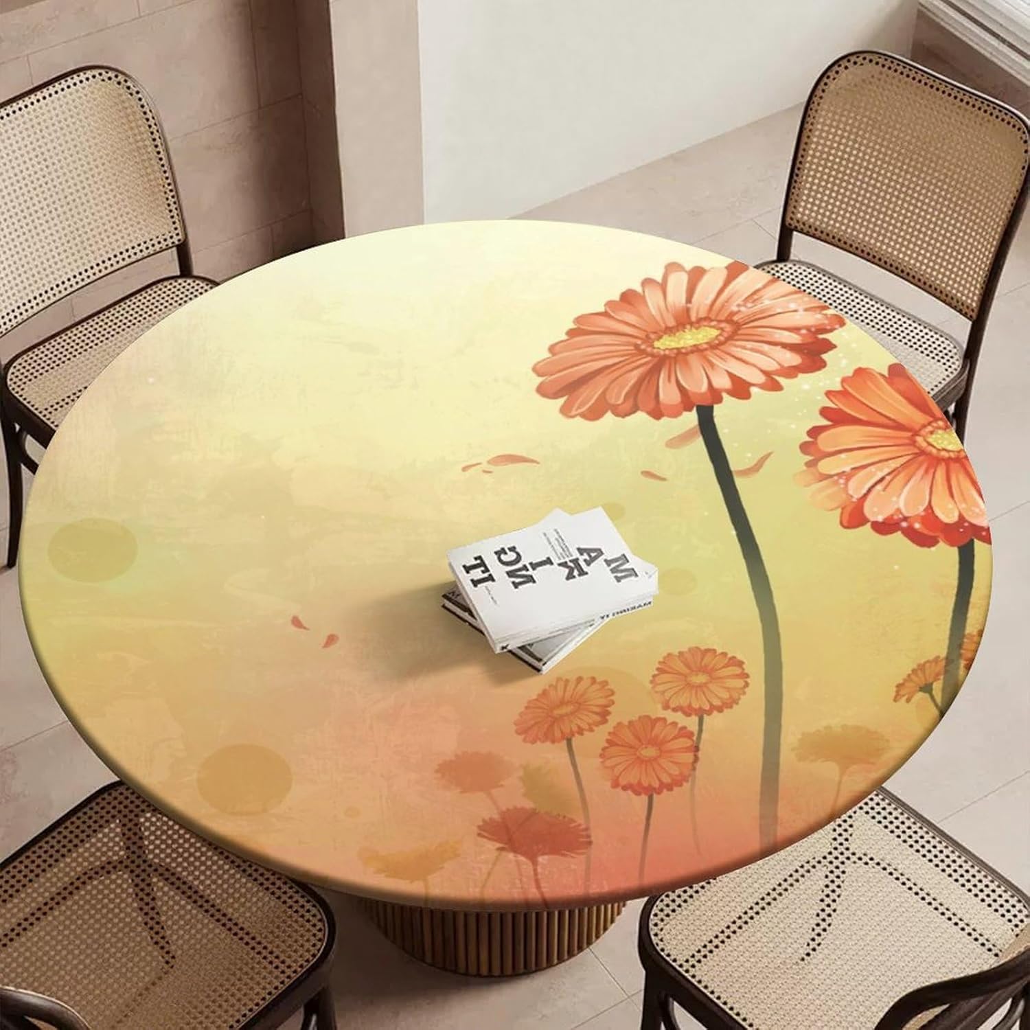 Nappe ronde fleurie idéale pour un pique-nique en famille