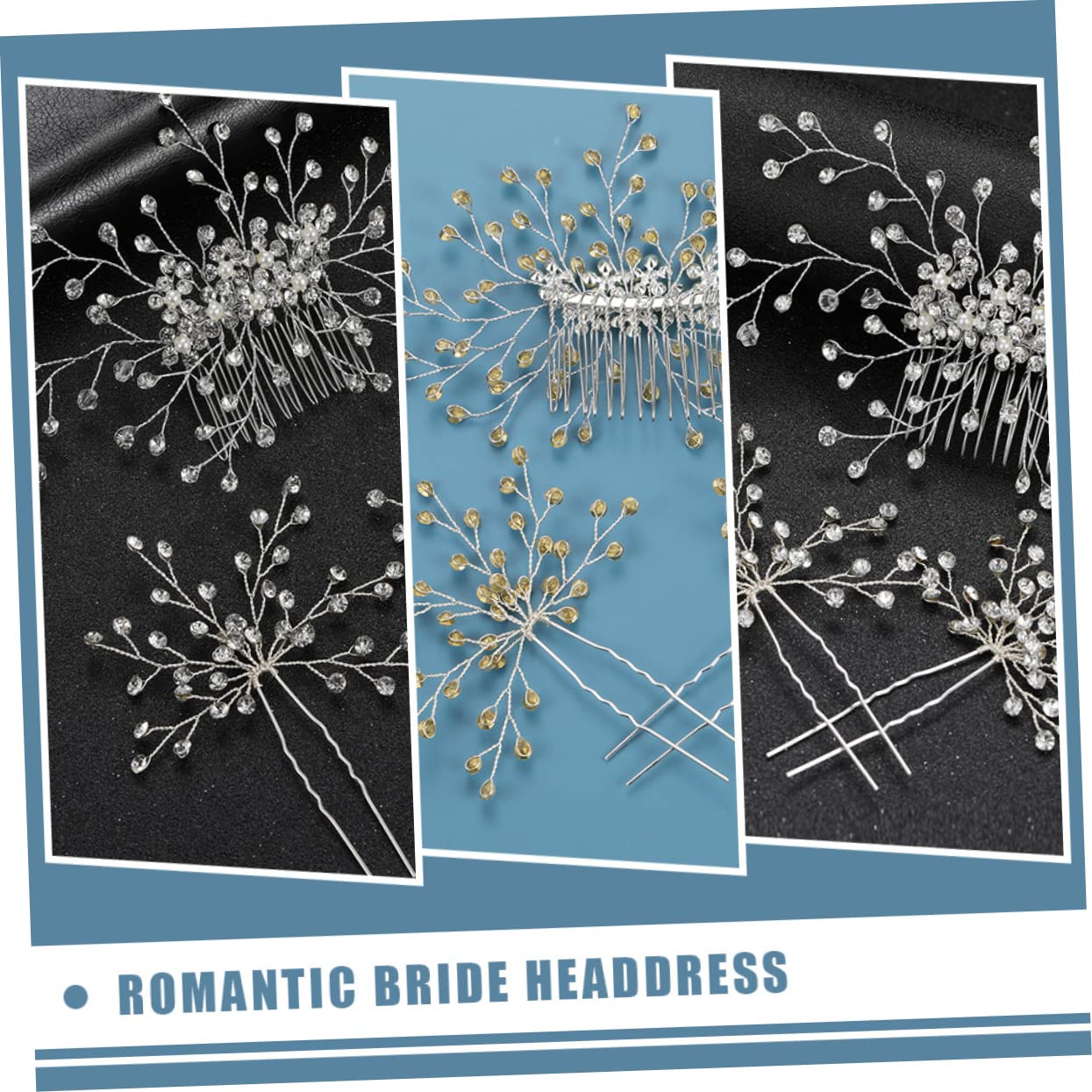 Housoutil 4sätze Eleganter Braut Haarschmuck Kamm Mit Strasssteinen Für Hochzeiten Chic Haarpin Für Bräute Und Brautjungfern Einfach Zu Tragen Und