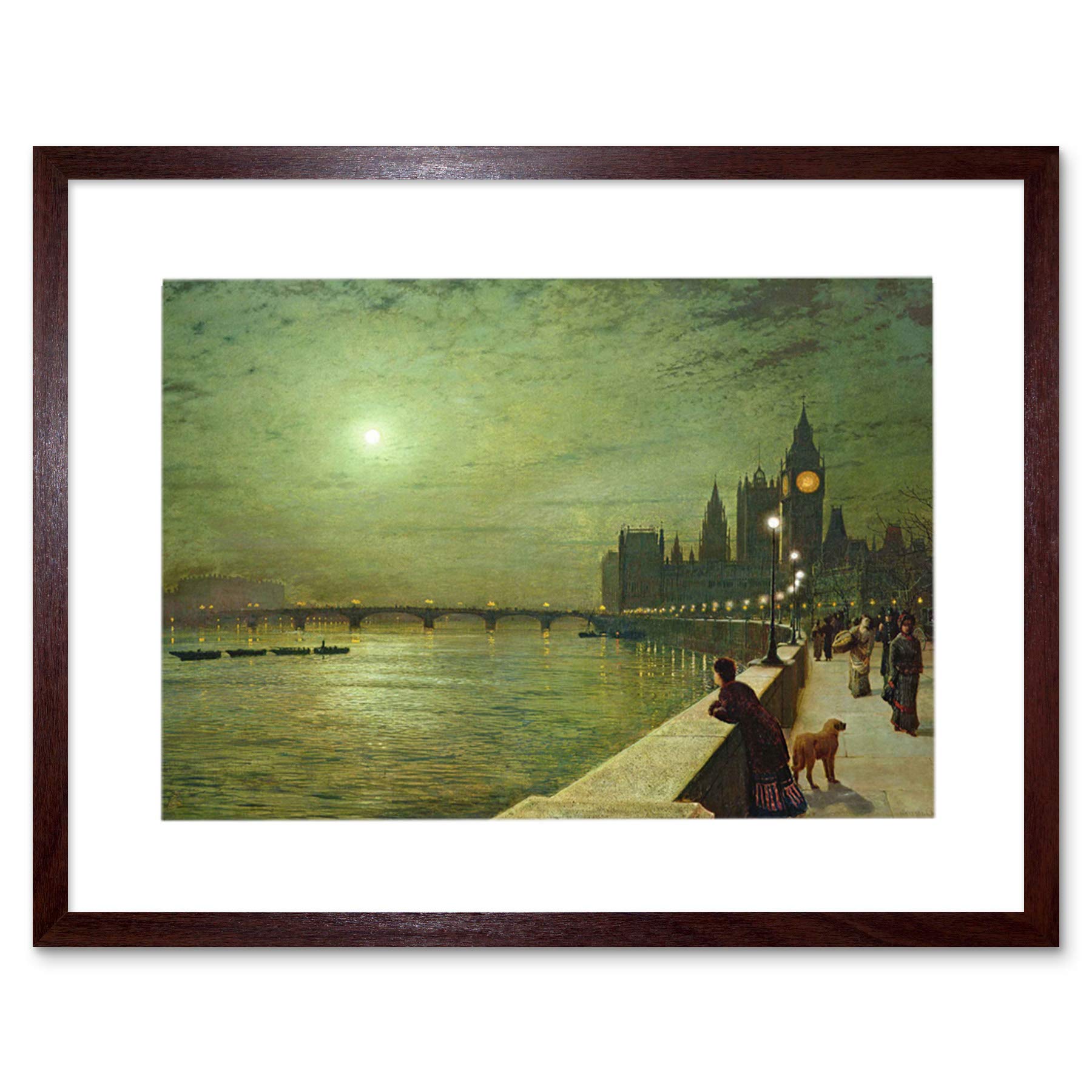 Wee Blue Coo John Atkinson Grimshaw Reflections On Thames 1880 Picture Framed Wall Art Print