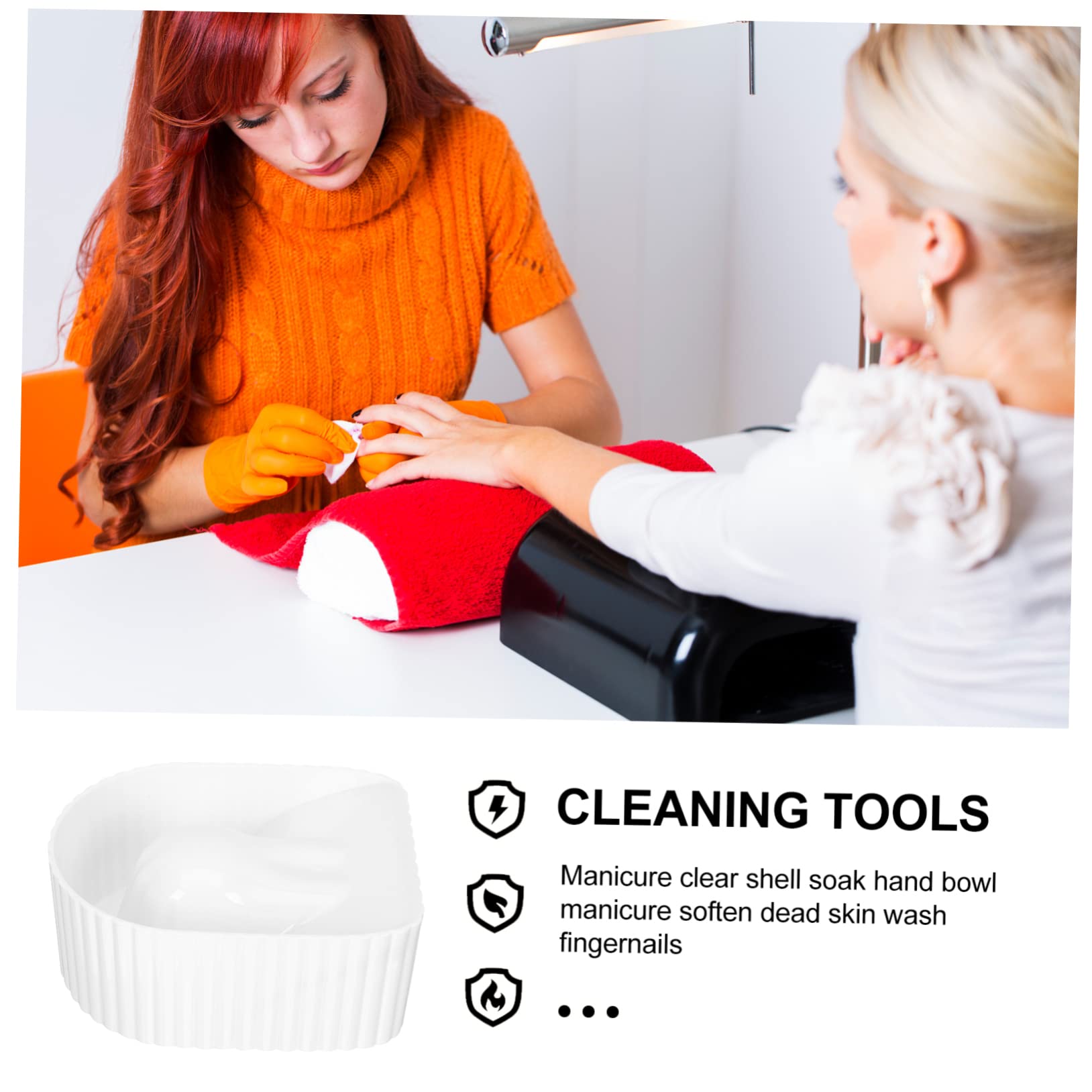 Happyyami 2 Piezas Herramienta de tazón de mano remojo Gel eliminar barniz las manos clavo cuencos de manicura Tazón para los dedos removedor de uñas Acrílico