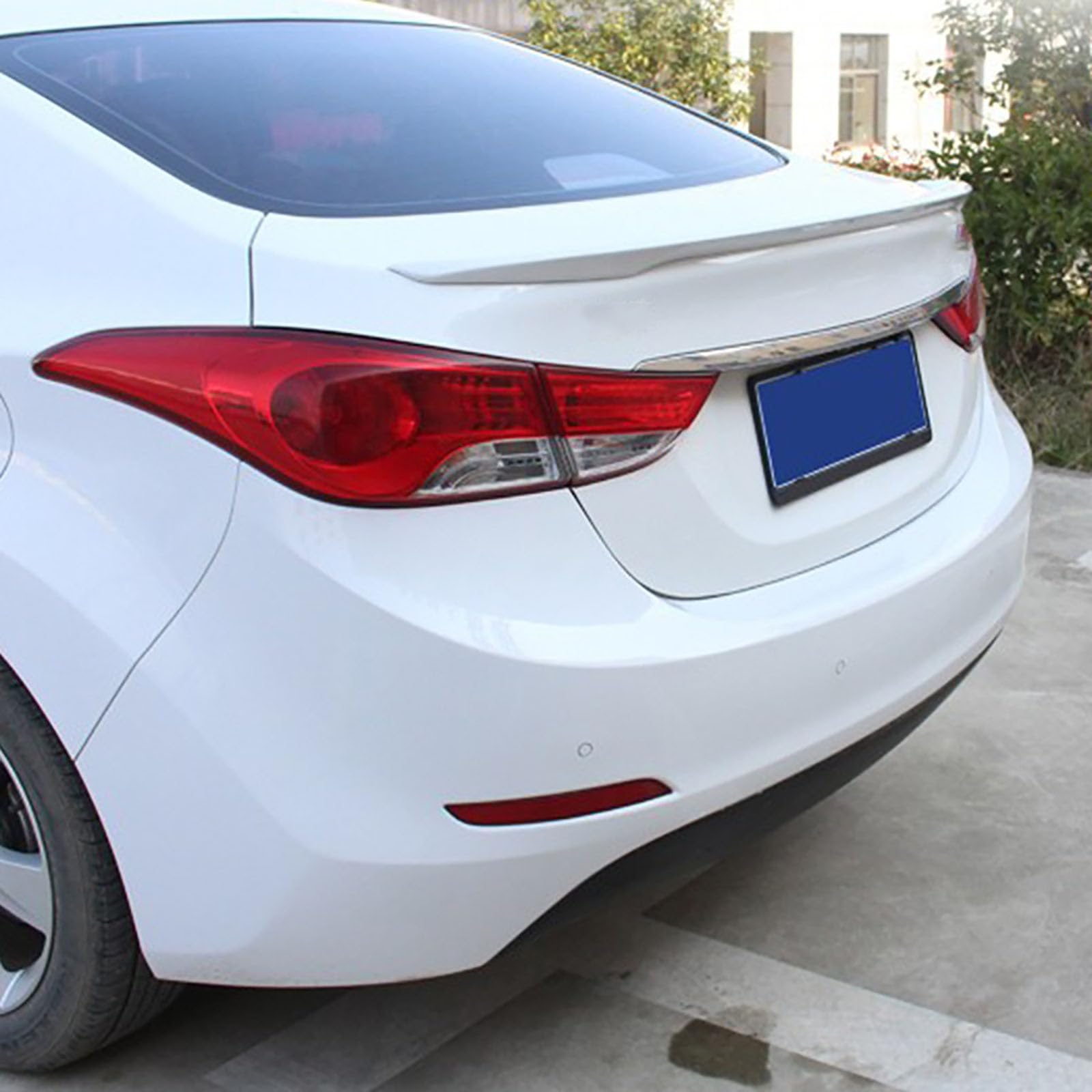 Kompatybilny z Hyundai Elantra 2012-2017, spojler dachowy z tylnymi szybami, zestaw karoserii, sportowy styl, błyszczący czarny