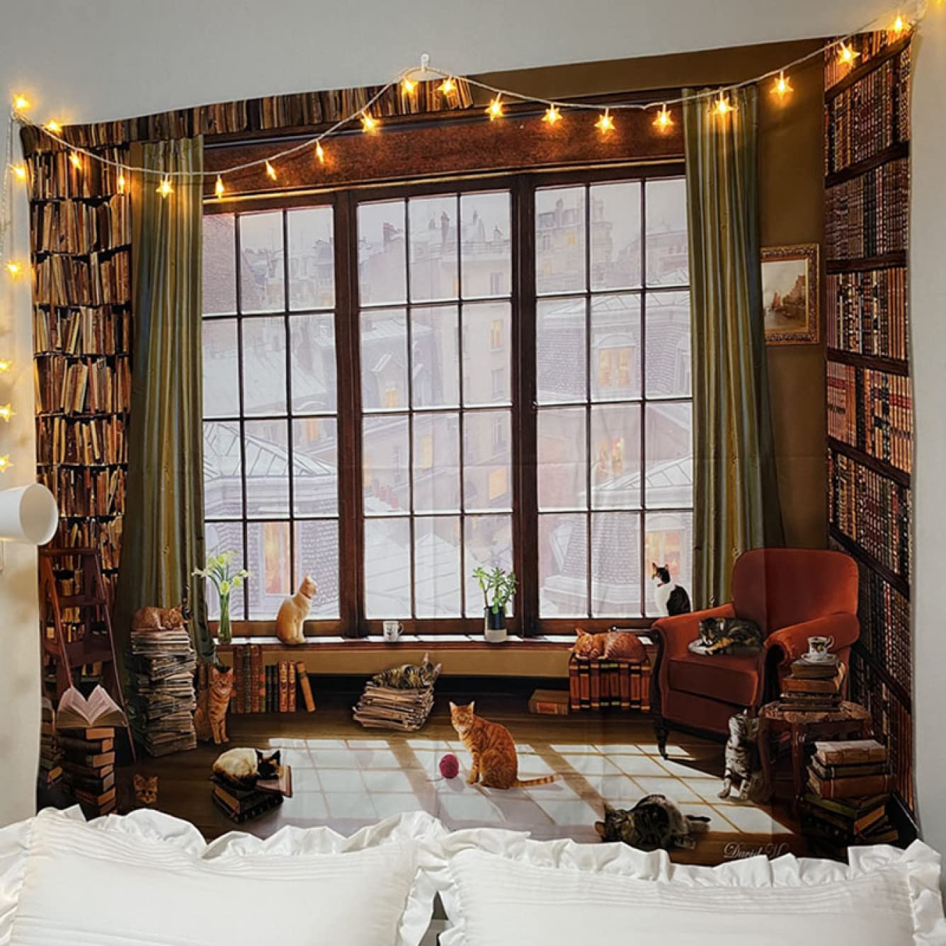 Amazon.co.jp: [NHYGDY] タペストリー 町 カラー 150*200cm 街道 壁