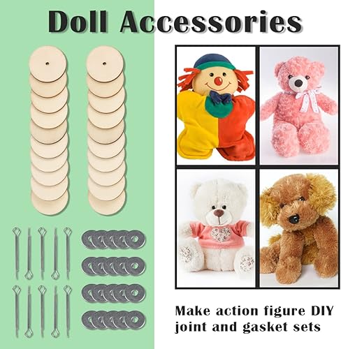 Miniatura 10 de Juego de 10 conectores de articulación de muñeca de 0.787 in, 1.181 in, 1.575 in, 1.969 in, juntas de pasador de chaveta y discos de tablero de