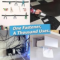 Vista 5 de Art3d 16 juegos de cinta adhesiva de gancho y bucle, tira adhesiva de doble cara de 1 pulgada x 4 pulgadas, resistente, color blanco