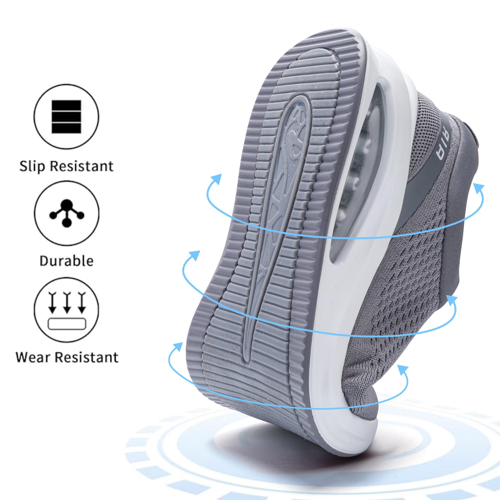 Zapatillas deportivas para mujer con soporte de arco, espuma viscoelástica, para correr, de malla transpirable, antideslizantes, flexibles, para comodidad diaria, alivio del dolor de pies