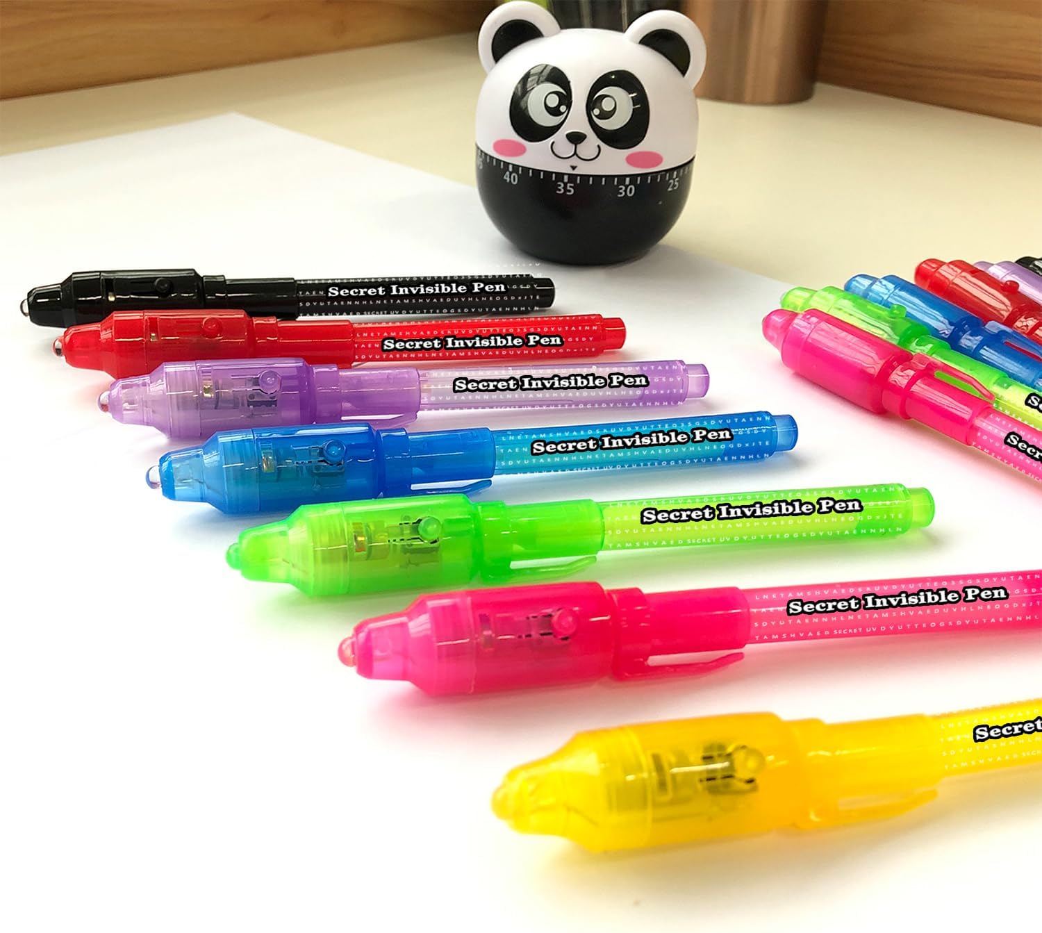 SCStyle Invisible Ink Pen 28Pcs +21 New Style Spy Pen with uv Light Magic Spy Marker Kid Pens for Secret Message and Birthday Party,Writing Secret Message for Easter Day Halloween Christmas Party Bag
