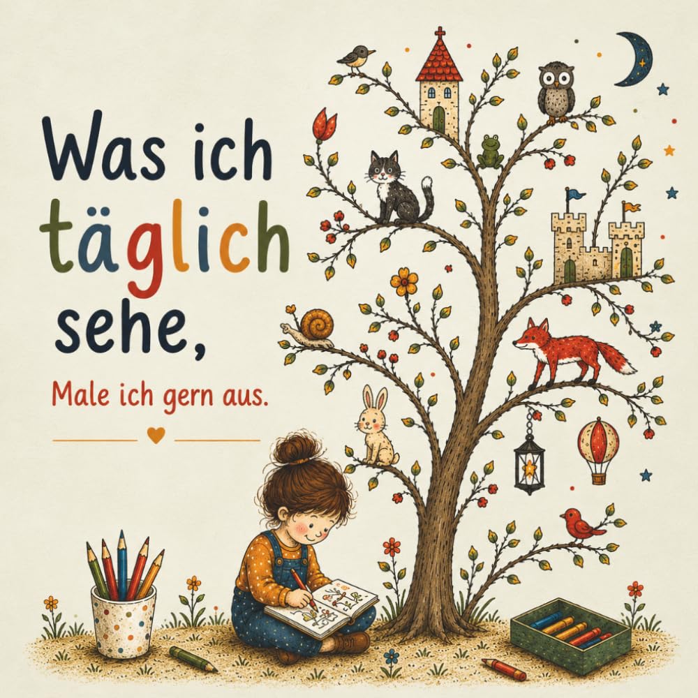 Was ich täglich sehe - male ich gern aus: Mein kleiner Garten zum Ausmalen