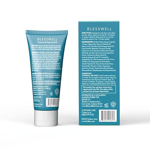 Miniatura 2 de Blue Charcoal - Mascarilla facial de limpieza natural para hombres, reducción de poros, hidratante de la piel, iluminadora, arcilla y carbón, para