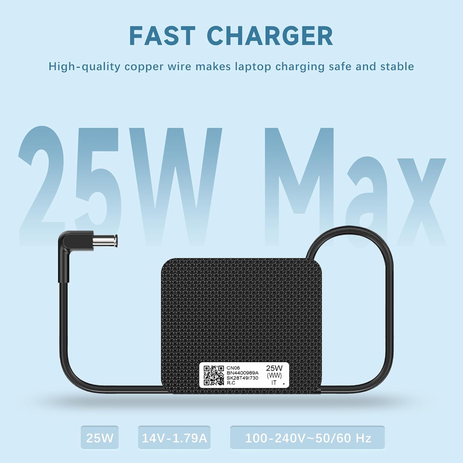 HHZ 25W Monitor Charger Compatible with Samsung A2514_MPNL, 14V/1.79A AC Adapter Power BN44-00917A A2514-FPN A2514-RPN BN44-00989A S24D390HL LS24F350HNXZA C27F396FH S24F350FHN Monitor Power Cord