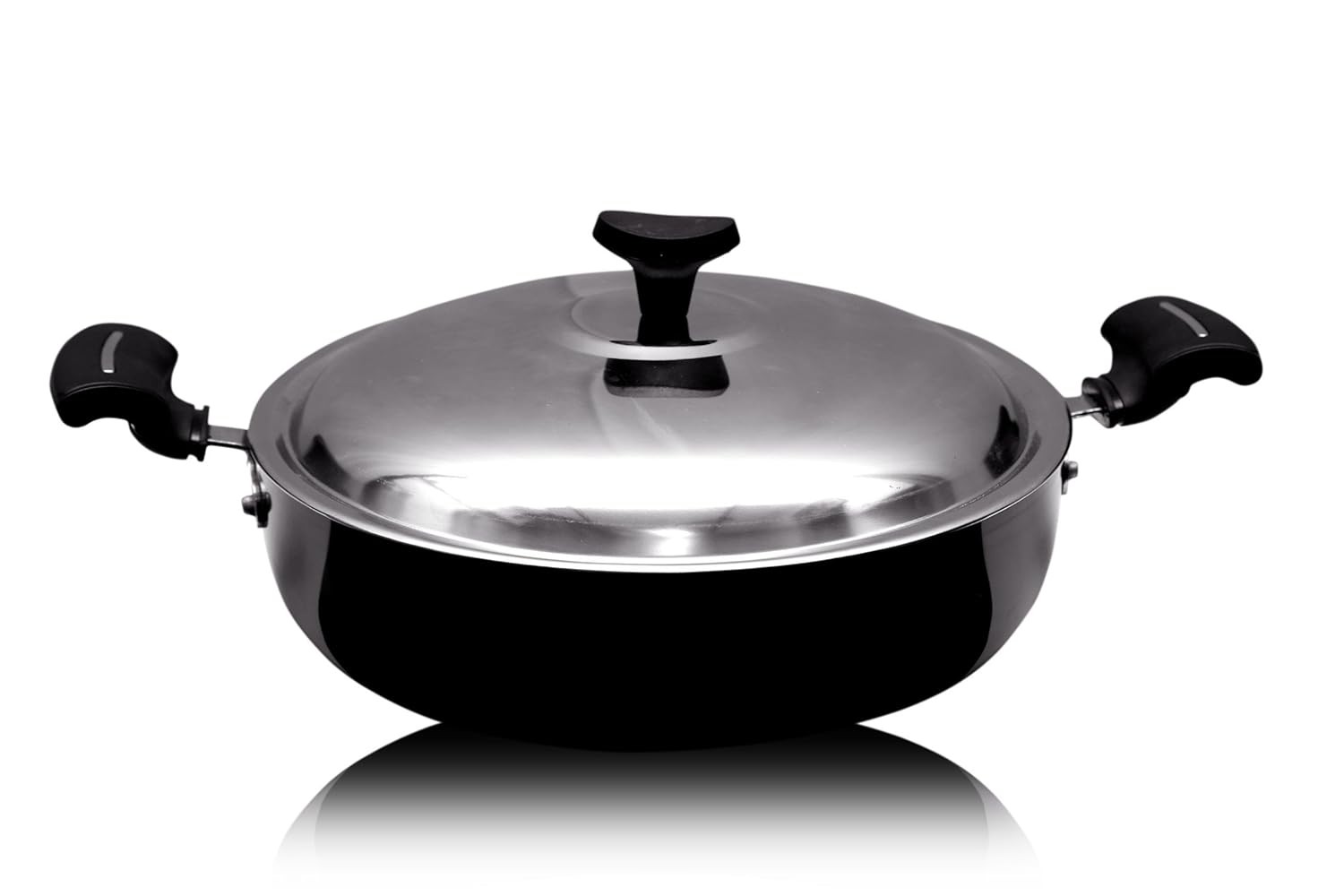 Siddhi Deep Fry Pan Kadai with LID 11 inch (28 cm), 3 mm Thick, 1.6