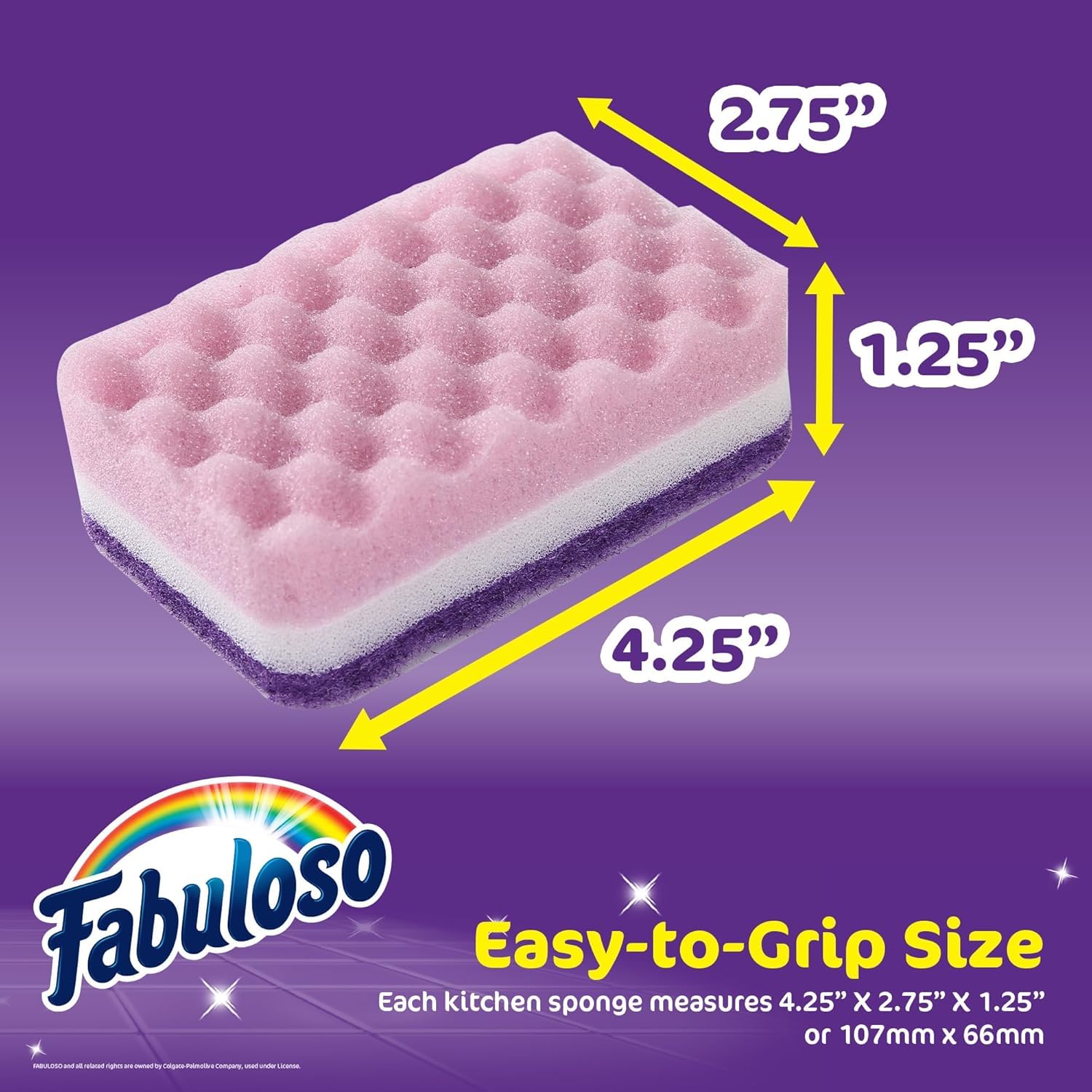 Fabuloso Scratch-Free Sponges - Purple 12 Pack -5