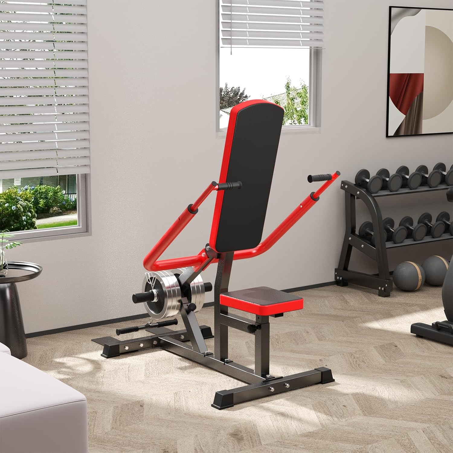 Upgraded 15° Backrest Seated Dip Machine Tricep Bicep, Tricep Bicep Press Down Machine, Triceps Bicep curl Workouts with Cable Bar, Plate Loaded Dip Machine Exercise for Triceps Biceps Chest Training