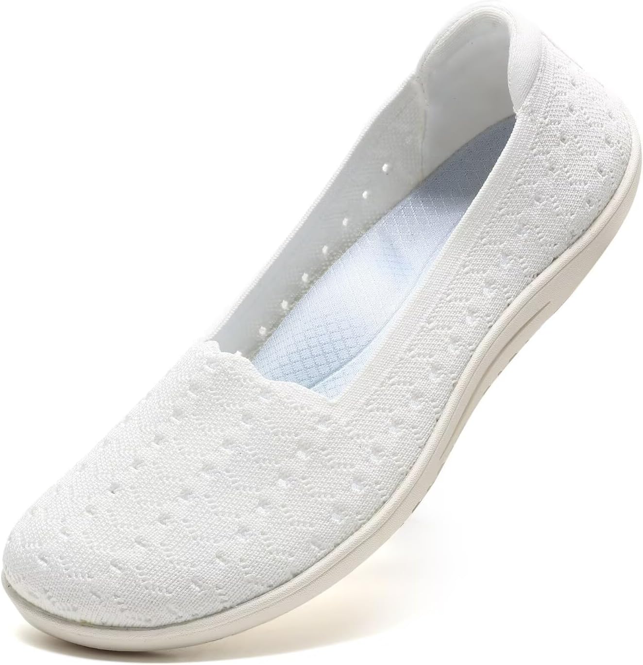 Women's Wide Toe Box Flats Shoes Knit Ballet Flat Slip-on Dress Walking Comfort Shoes - Image 4