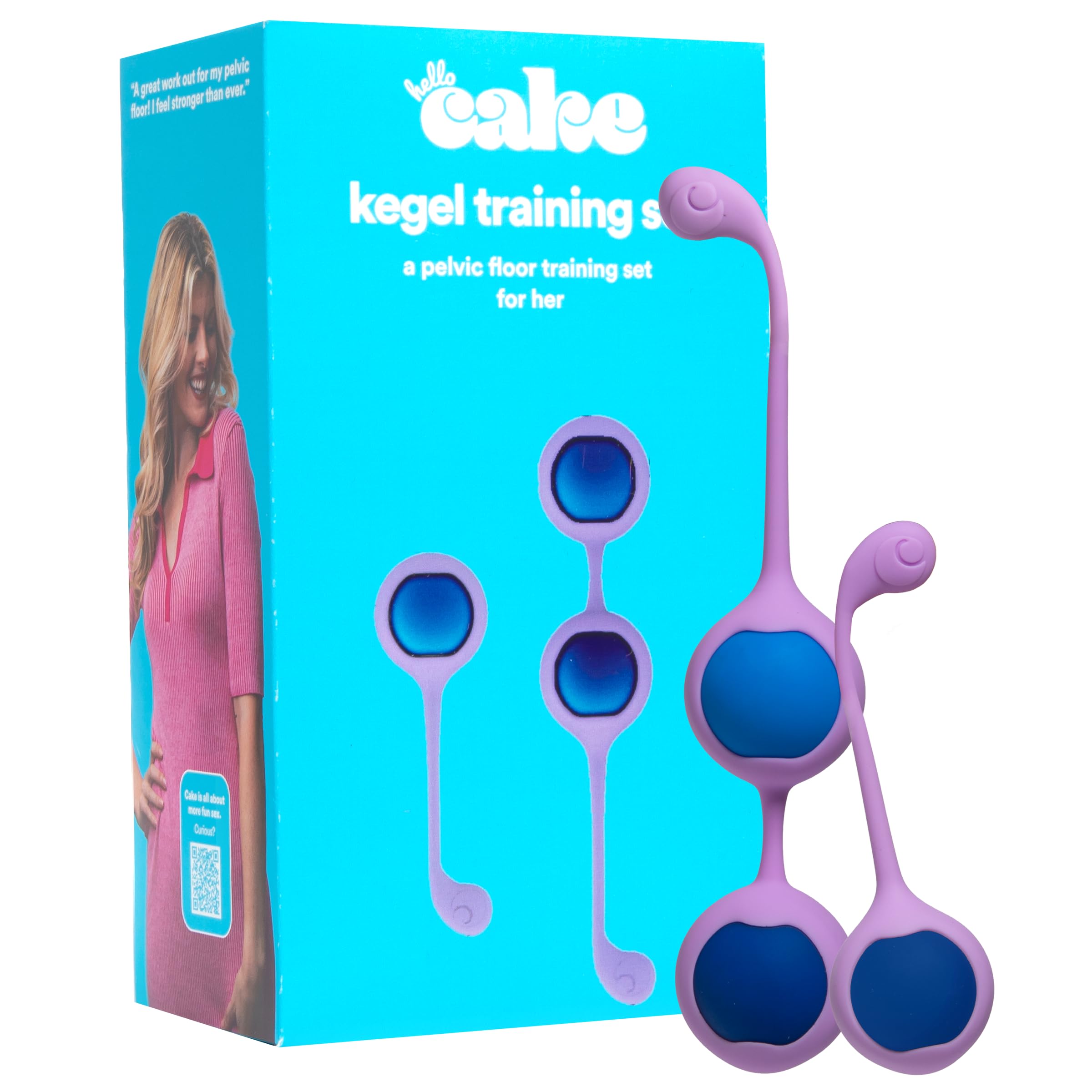 Hello Cake Kegel Training Set for Women - Includes 3 Weighted Stainless-Steel Balls and Silicone Sleeves for Pelvic Floor Exercises -Helps Improve