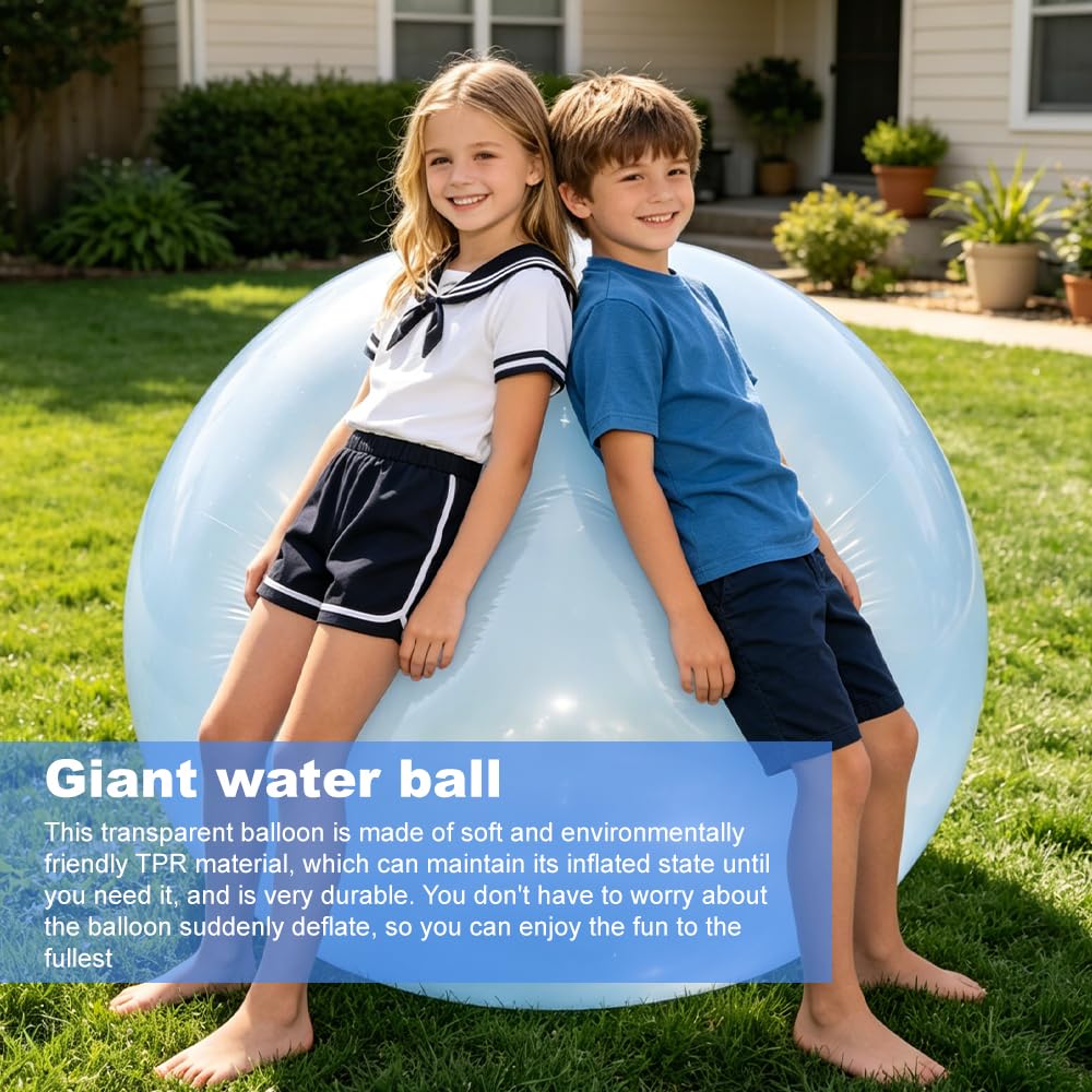 Bubble Ball, 120 cm waterpolo transparente, XXL, resistente al desgarro, pelota de burbujas de agua para adultos, pelota de burbujas grande para playa, jardín, fiesta al aire libre