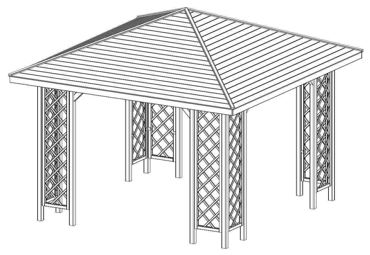 Buy CHECO LTD 10ft x 10ft(Ex12ft x 12ft) GARDEN WOODEN GAZEBO WITH