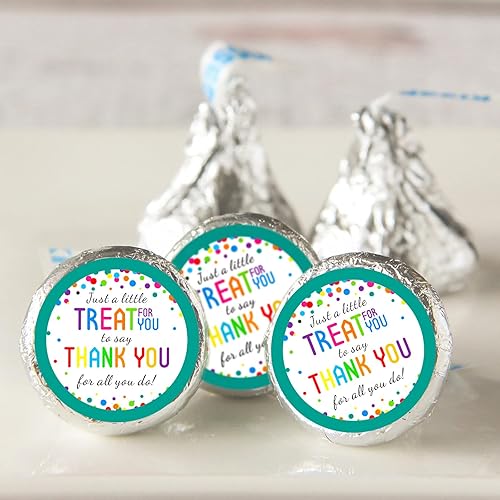 Miniatura 6 de Anwyll Calcomanías con texto en inglés "Thank You for All You Do" (Thank You for All You Do), 120 unidades de puntos coloridos en línea, sobres de