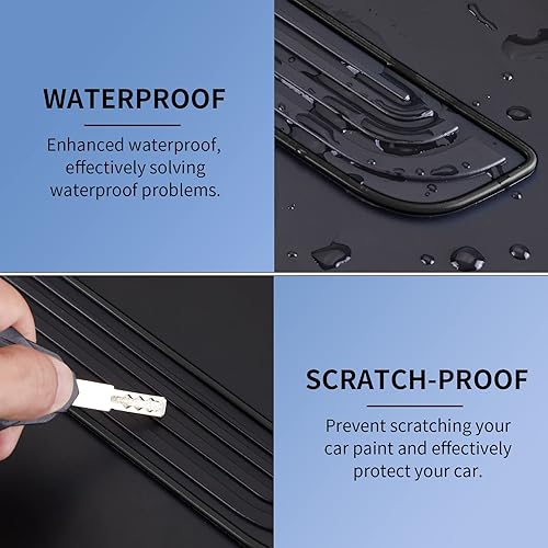 Miniatura 4 de HA01 - Juego de 4 protectores de placa de umbral de puerta de automóvil  Protector de placa de desgaste para umbral de puerta delanteratrasera,