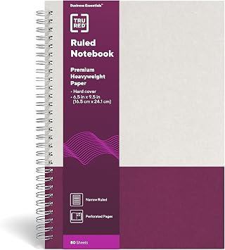 TRU RED Medium Hardcover Ruled Notebook, Gray/Purple, 3Pack