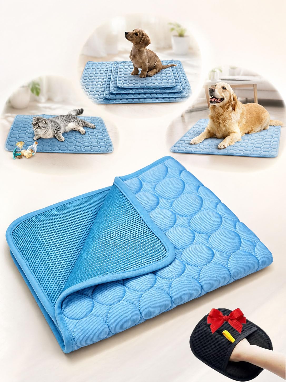 Tappetino Refrigerante Cane, Tappeto Rinfrescante per Cani Gatti (Bleu, XL)