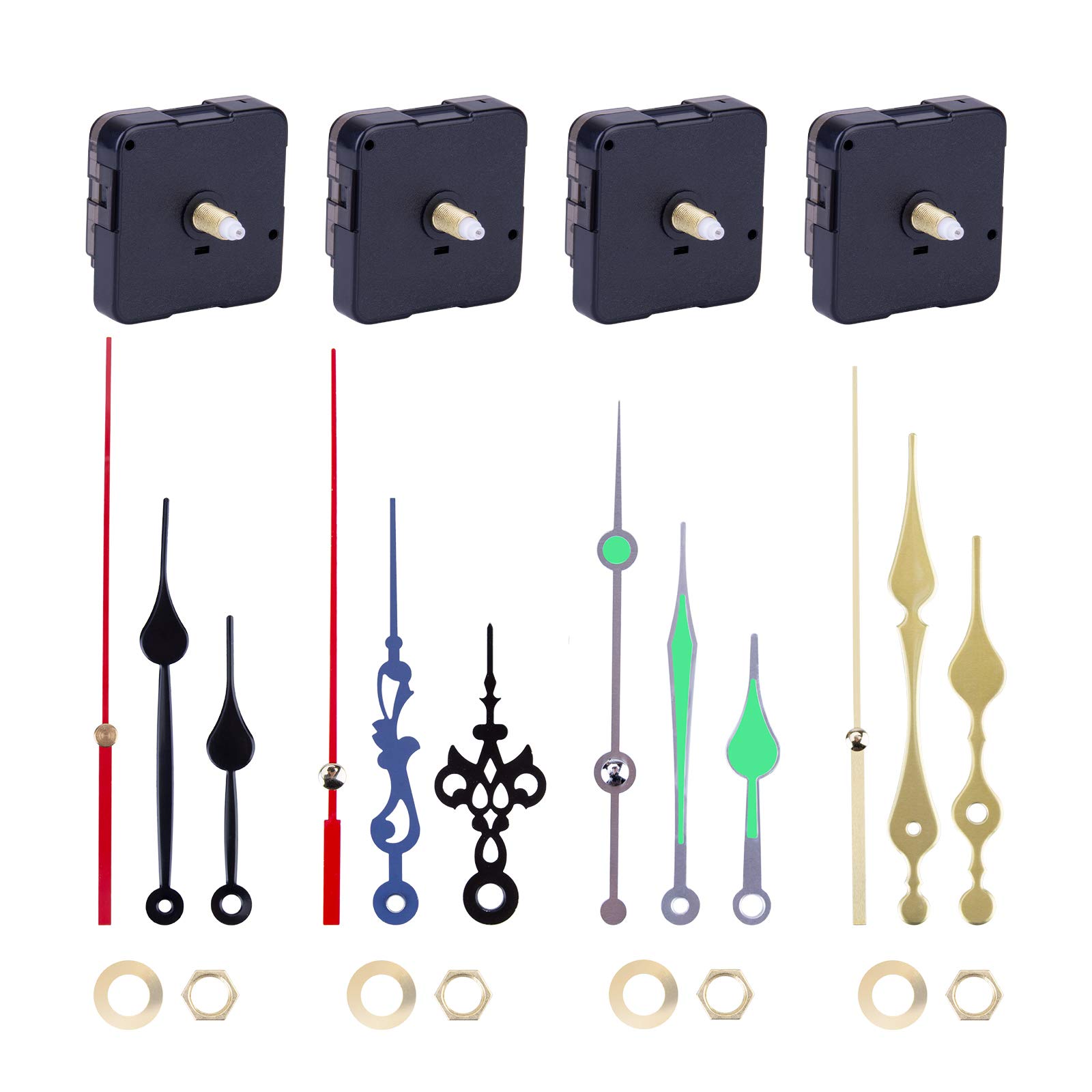 Buy 4 Pieces Clock Movement Mechanism with 4 Pairs Clock Hands, High