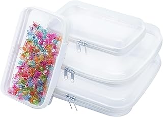 4 bolsas rígidas con cremallera, fundas trans...