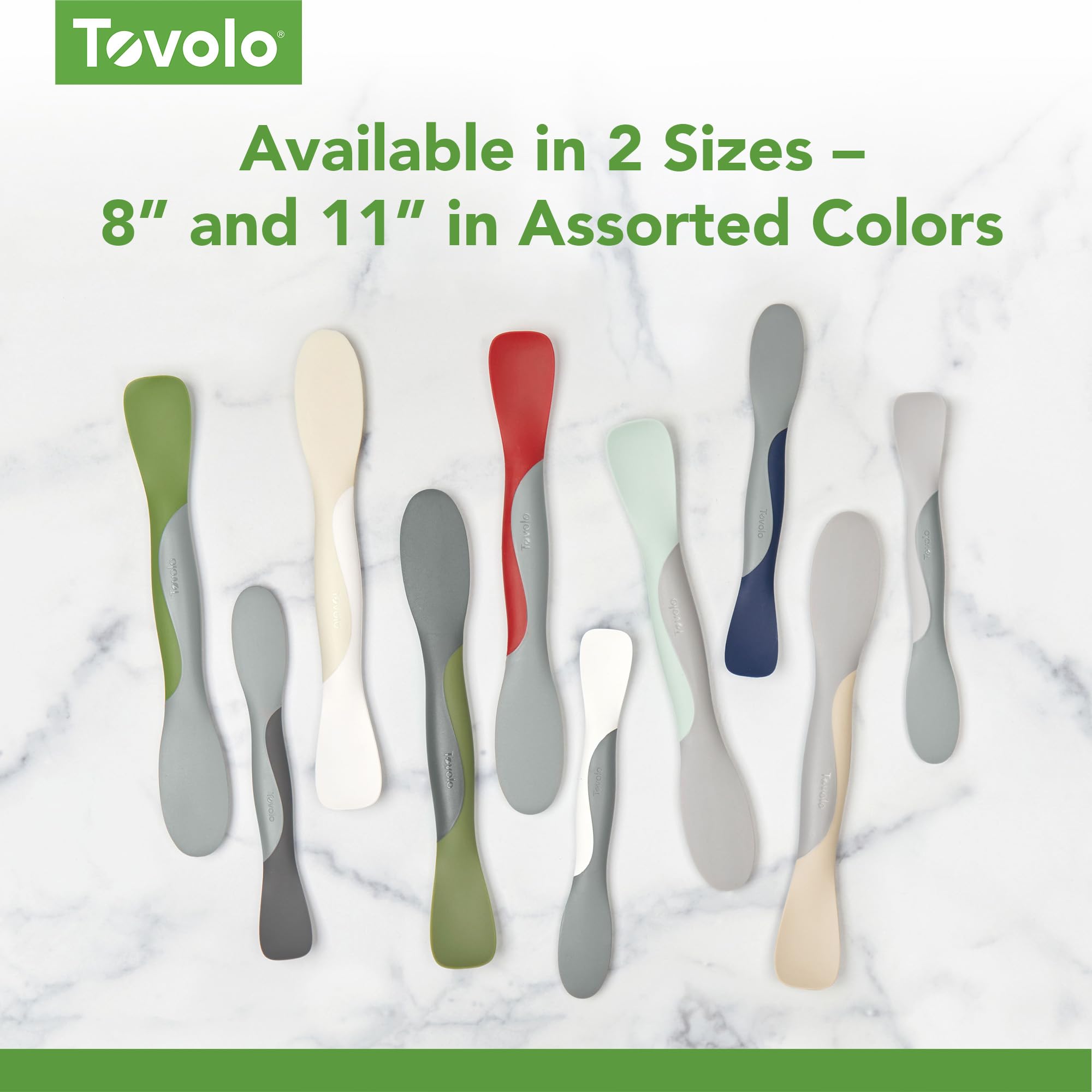 Tovolo Scoop & Spread Tool - Doppelendiges Silikon & Nylon Küchenhelfer zum Verteilen, Schaben, Schaufeln, Hobeln - BPA-frei, hitzebeständig, spülmaschinenfest