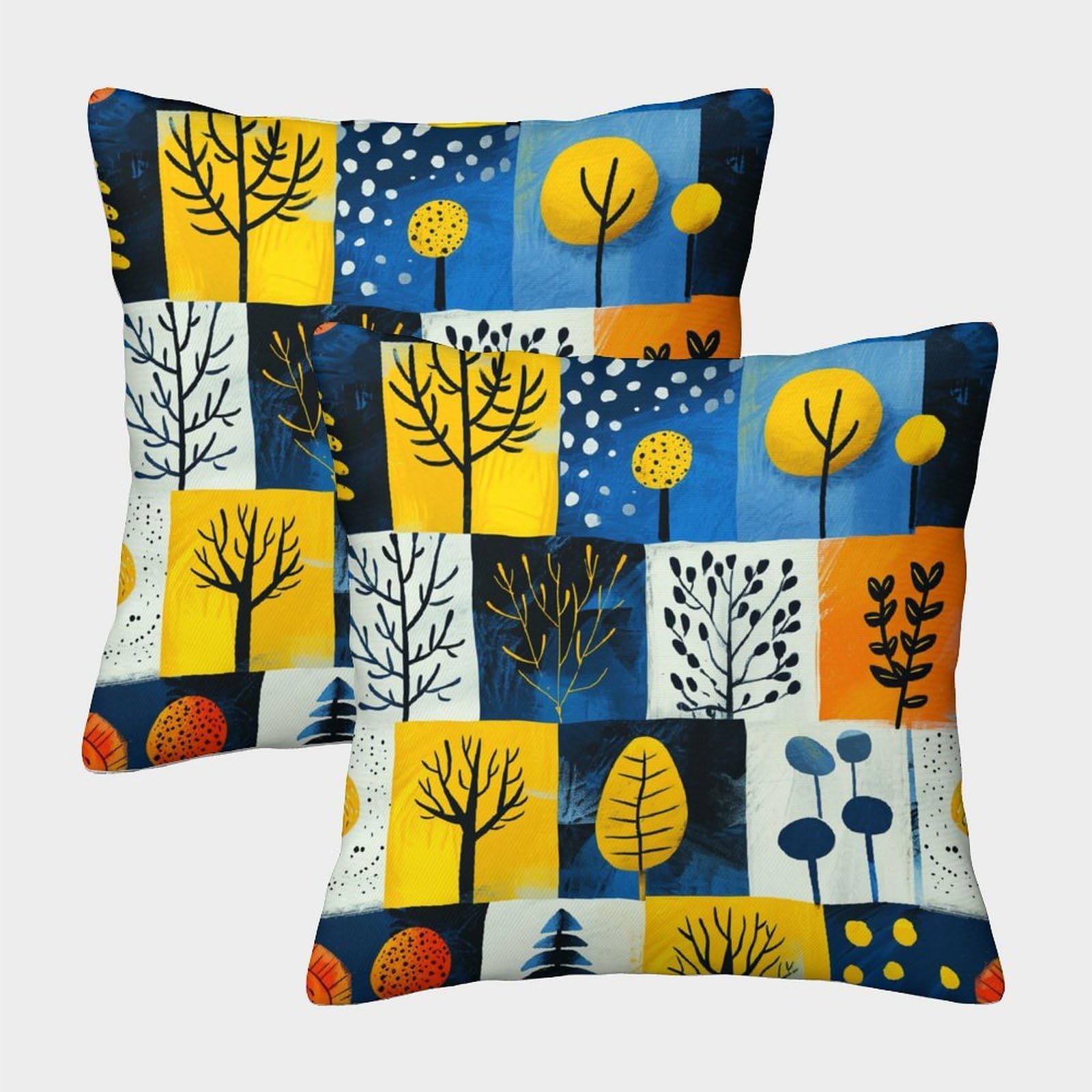 kaiyun 2 Pack Botanical Painting Pillow Case 40x40cm Throw Pillow Case,Modern Decoration Modern And Simple Pattern for Terrace Sofa Bedroom Indoor Outdoor Party