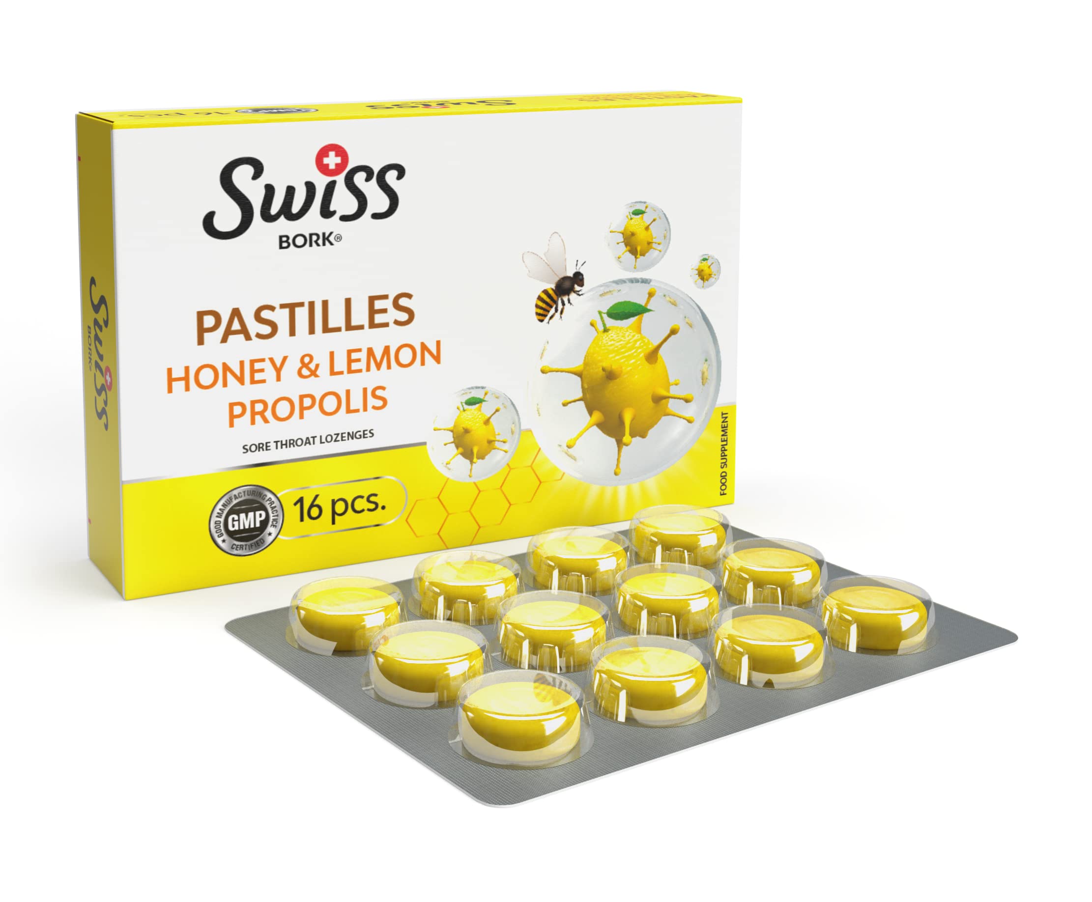 Swiss Bork Bal & Limon &Propolis Aromalı Pastil