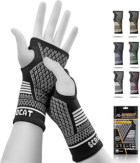 Scrodcat Wrist Compression Sleeves, Silver Wrist Brace for Carpal Tunnel and Pain Relief Treatment,Wrist Support for Women and Men. Breathable and Sweat-Absorbing carpal tunnel wrist brace - S