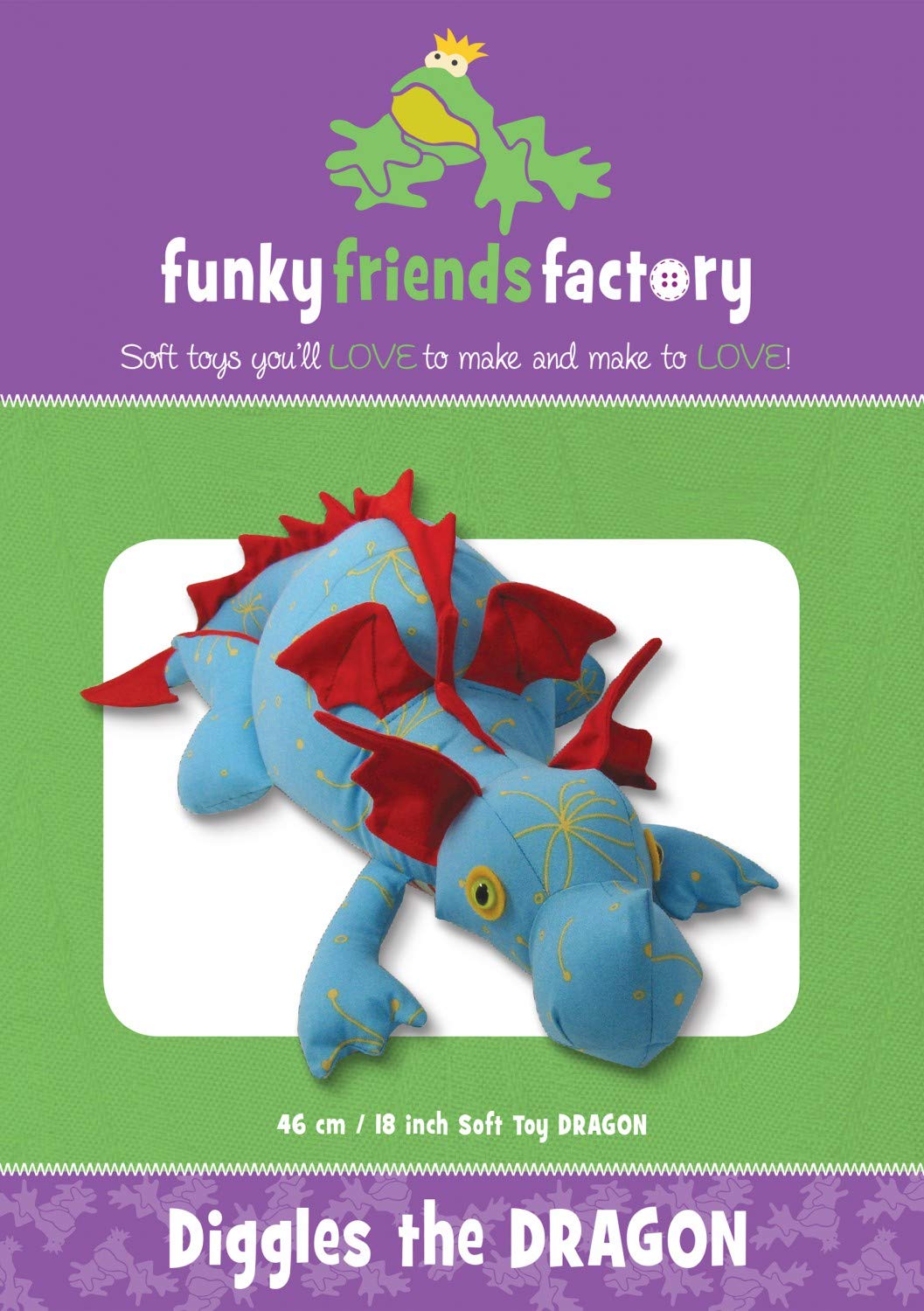 Diggles The Dragon - Funky Friends Factory Pattern