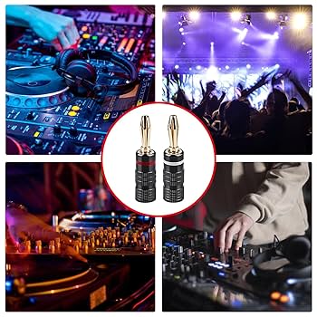 Connettori Banana Nakamichi Placcati Oro 24k - 2mm Pin Per Cavi Altoparlanti, 4 Pezzi