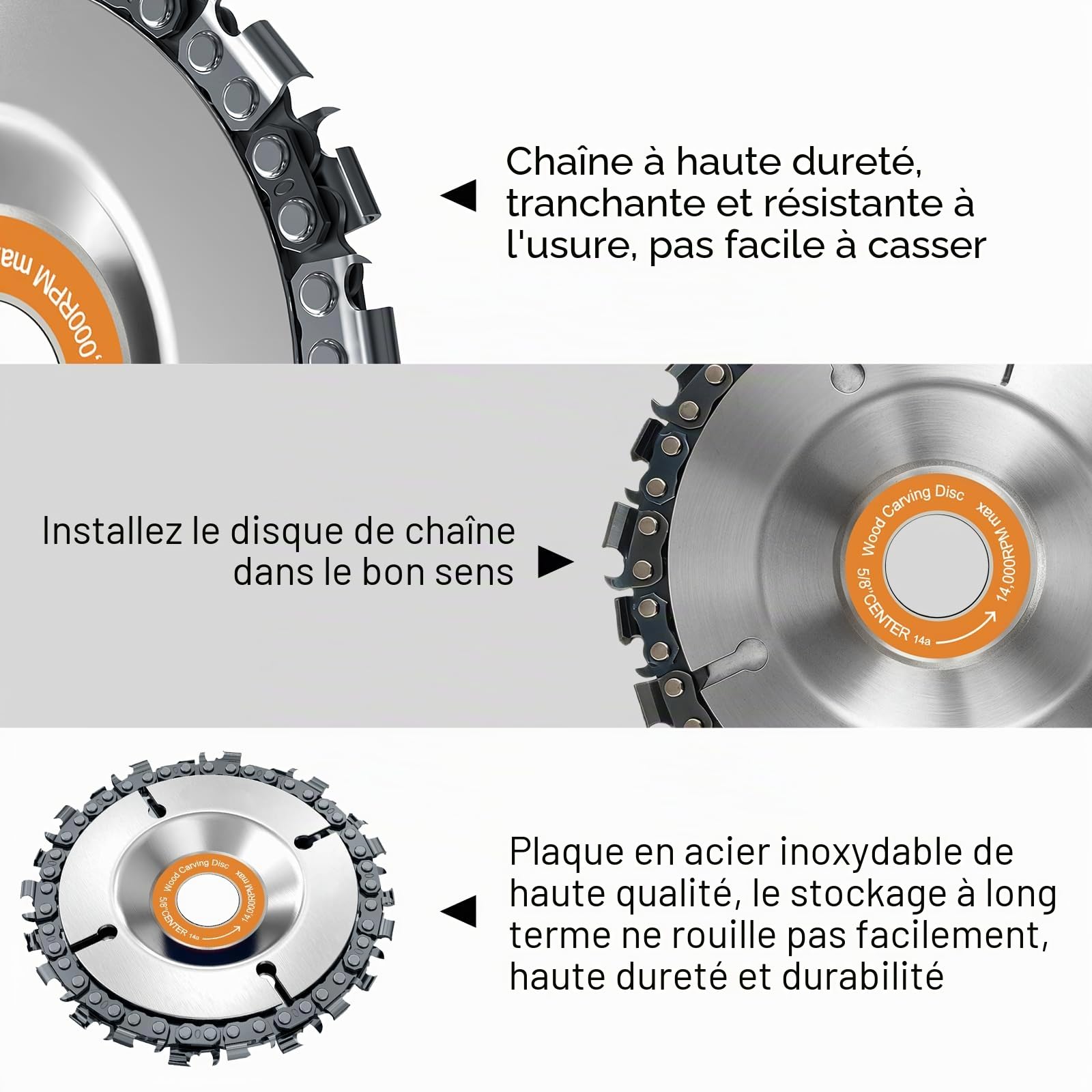 Disque Bois Meuleuse 100mm, 1 unité Disques à ébarber, Disque Bois Meuleuse en Bois en Carbure de Tungstène, Disques de Meulage pour Façonner, Meuler, Couper et Sculpture